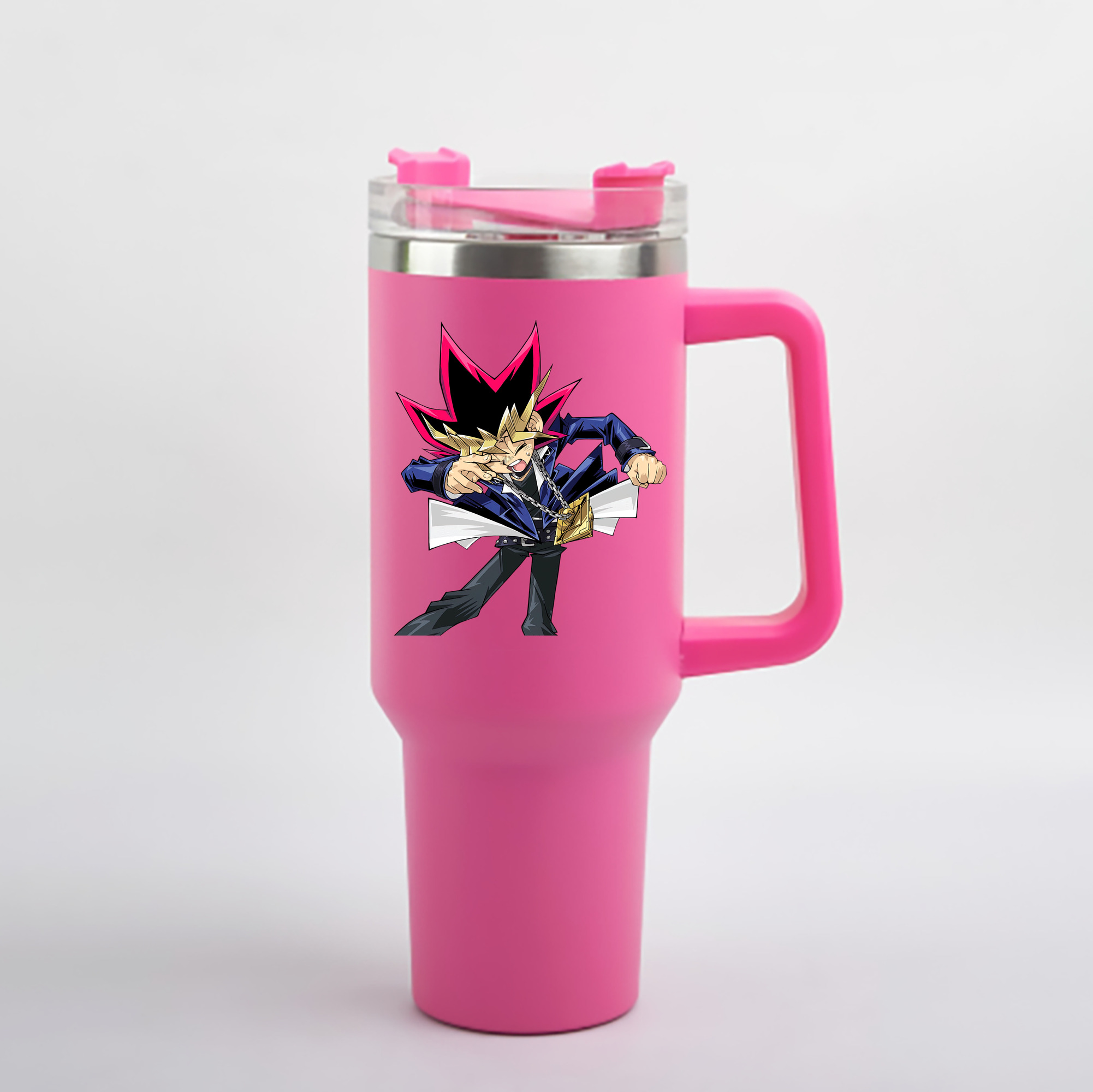 （画像用） 遊☆戯☆王 Yu-Gi-Oh! 1200mL車用タンブラー - クリスタルステッカー（プラスチックストロー付き）